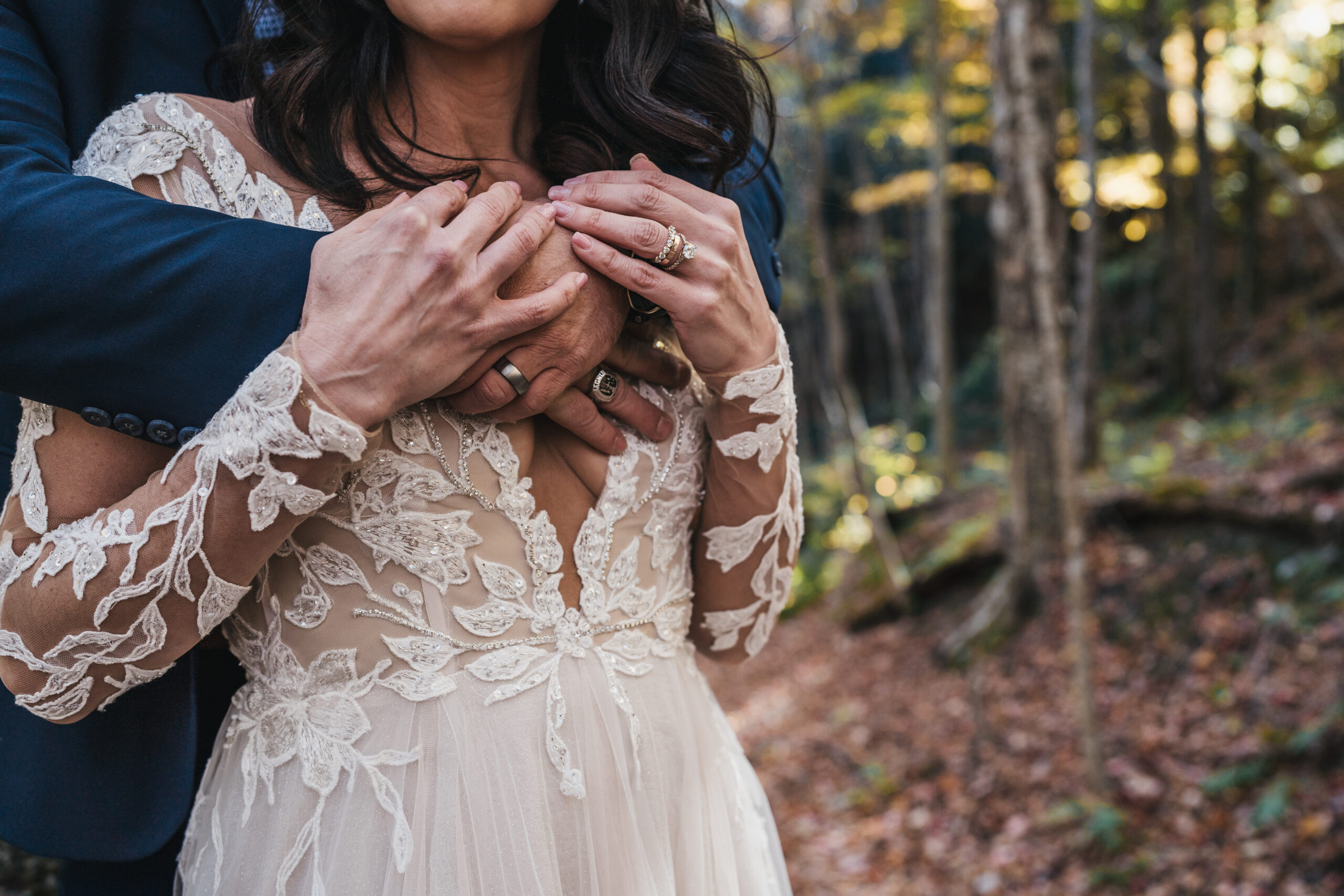 Detail shots of bride and groom.
