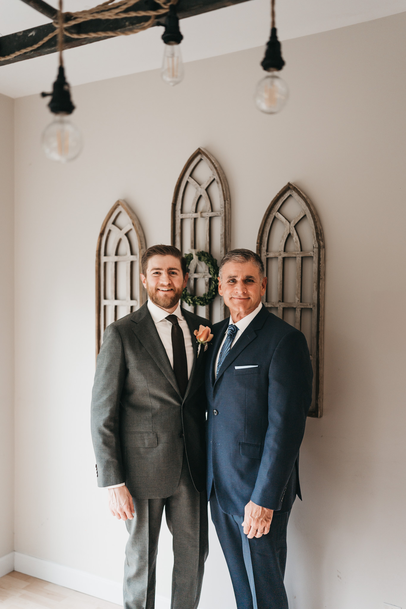 Groom and father portrait