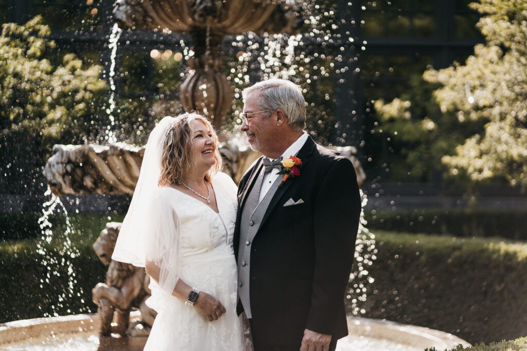 Intimate Michigan wedding at the Royal Park Hotel garden.