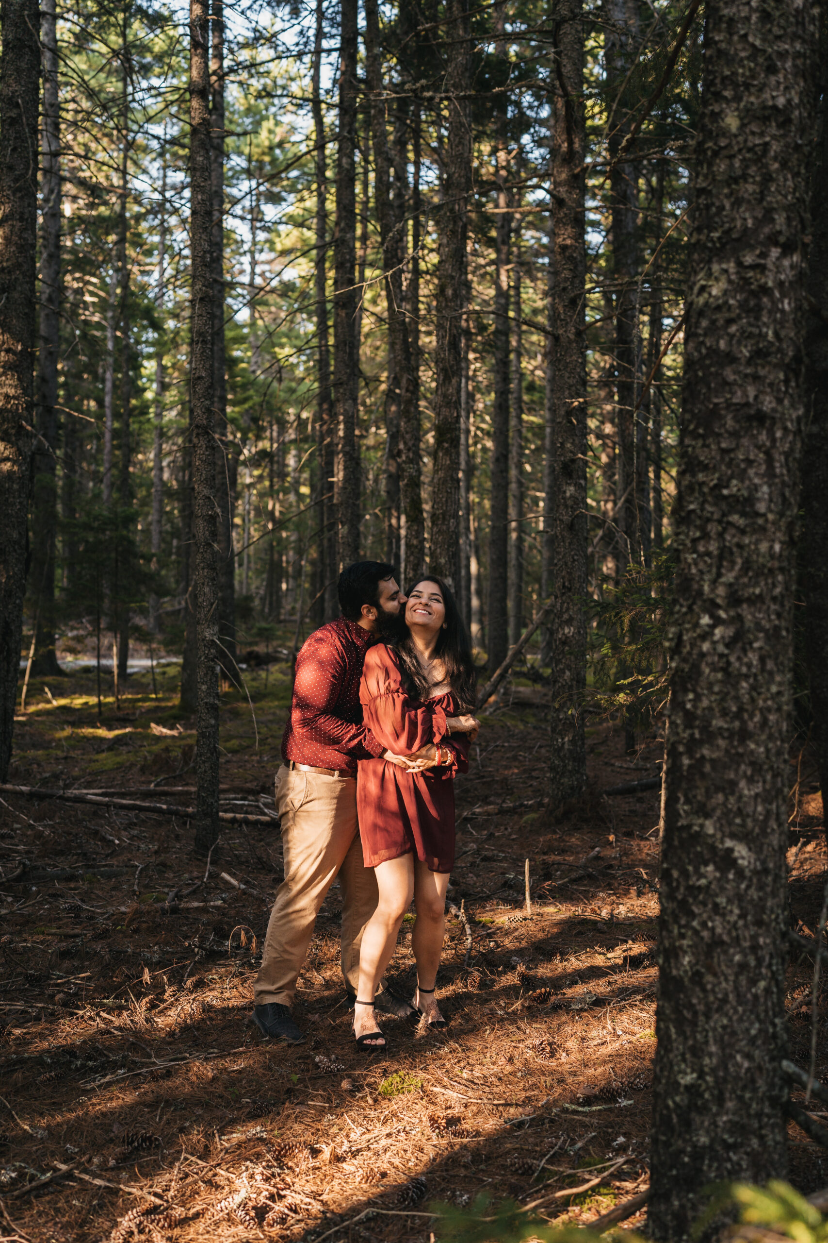 Porsche parked along Park Loop Road in Acadia National Park
