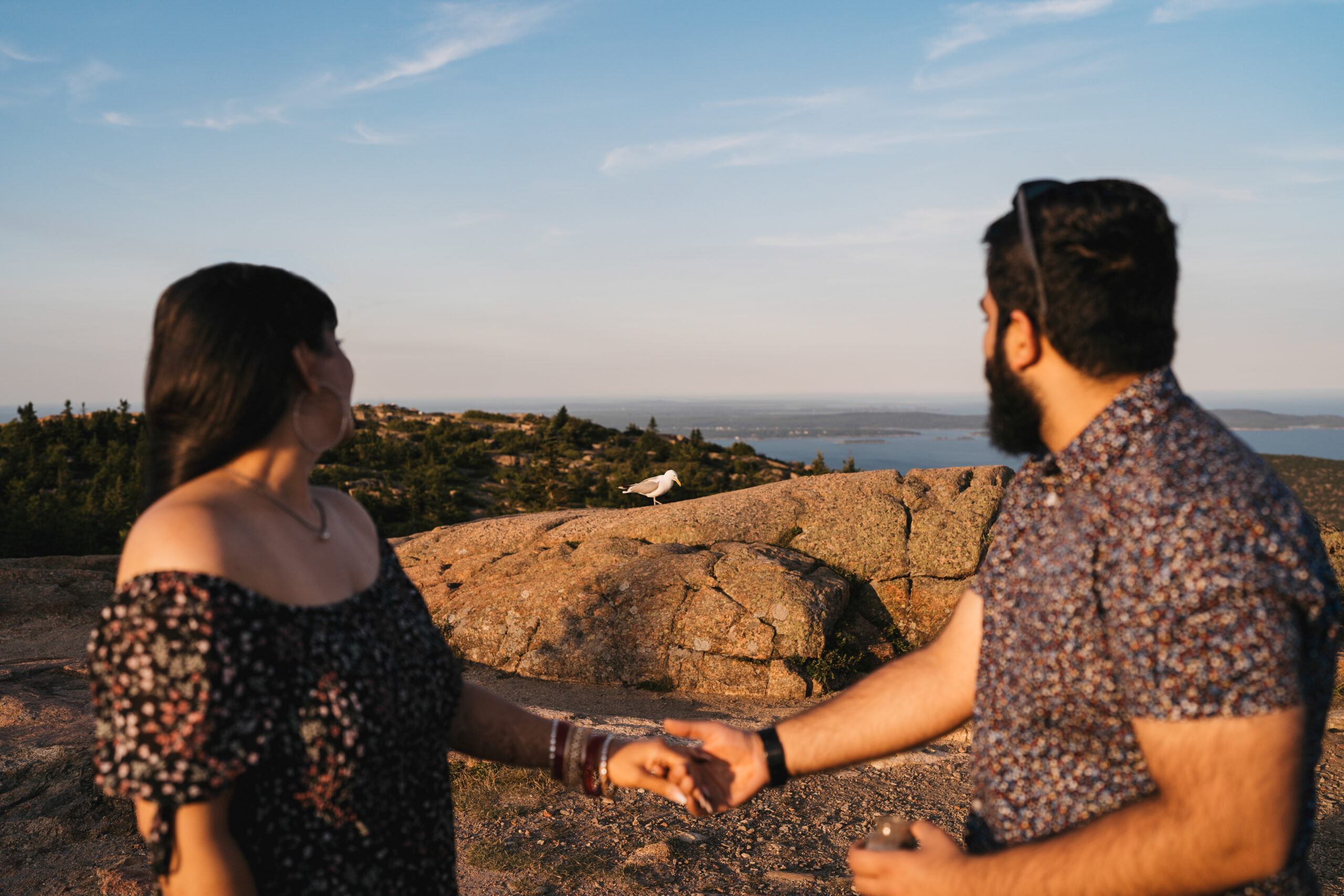 Couple on top of Cadillac Mountain