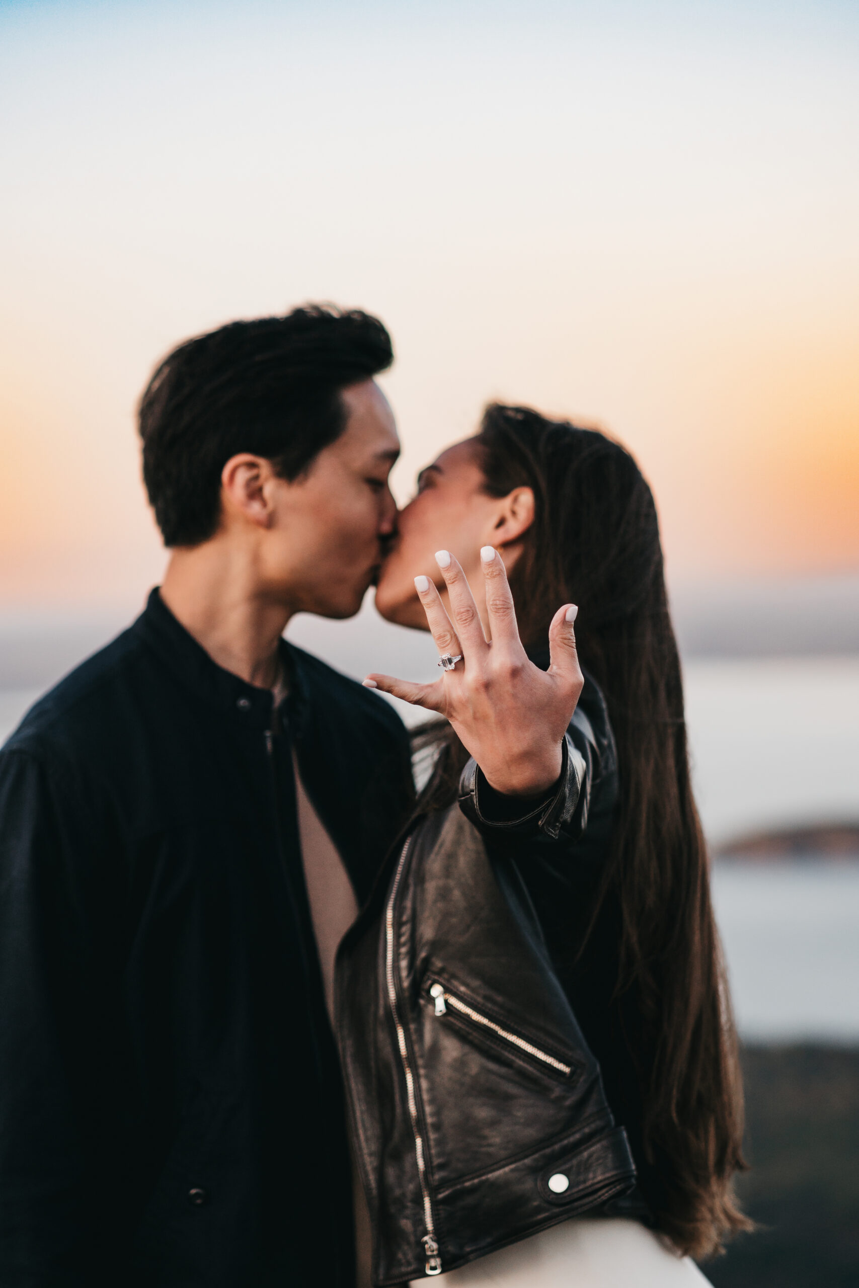 Adventurous engagement session in Acadia National Park