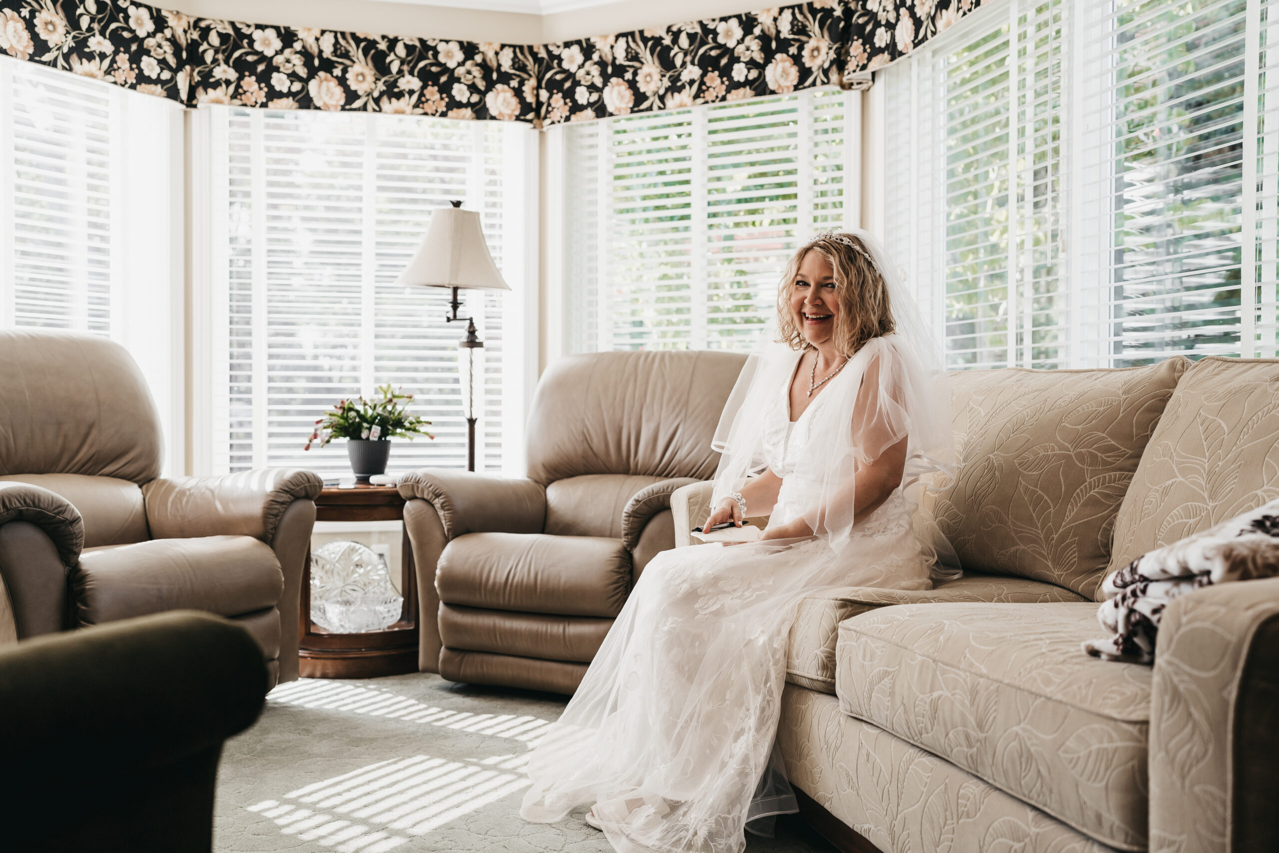 Jennifer glowing during her wedding day.