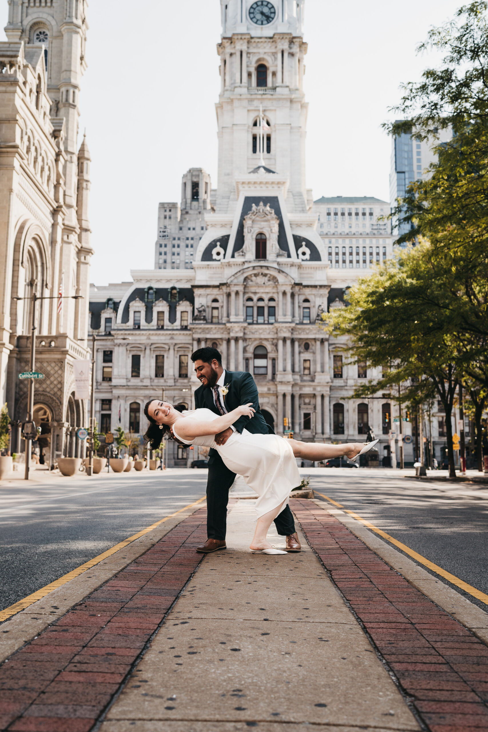 Philadelphia City Hall elopement photos at North Broad Street