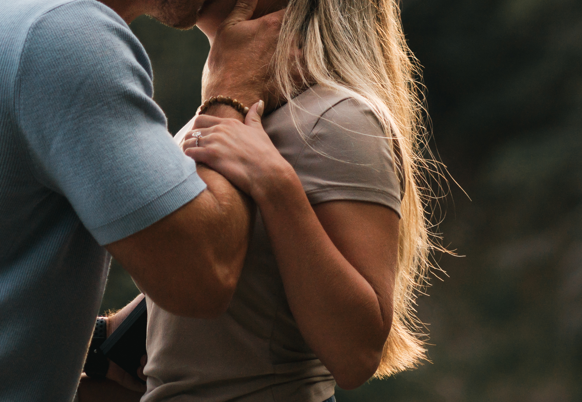 Close up shot of Jason and Sam's proposal