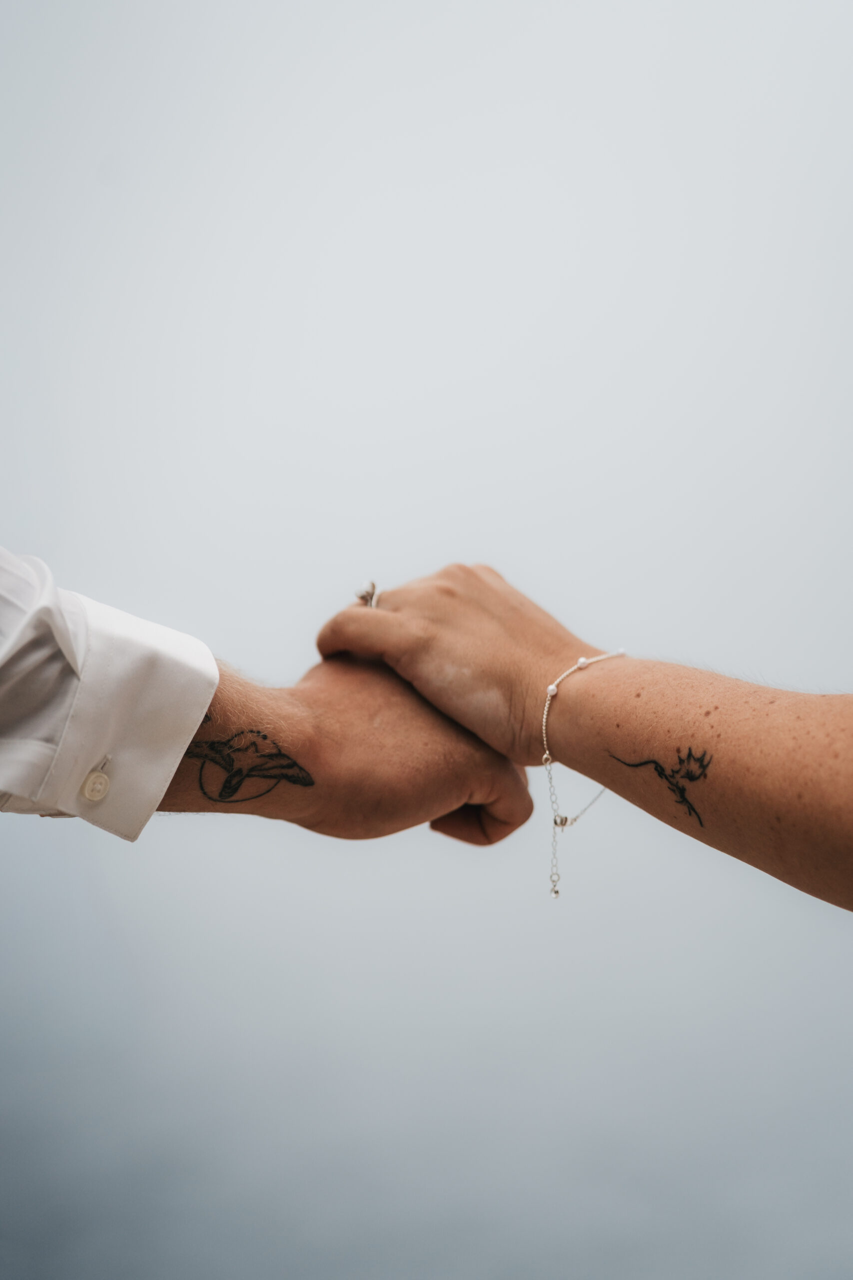 Detail Shot of bride and groom at Otter Point.