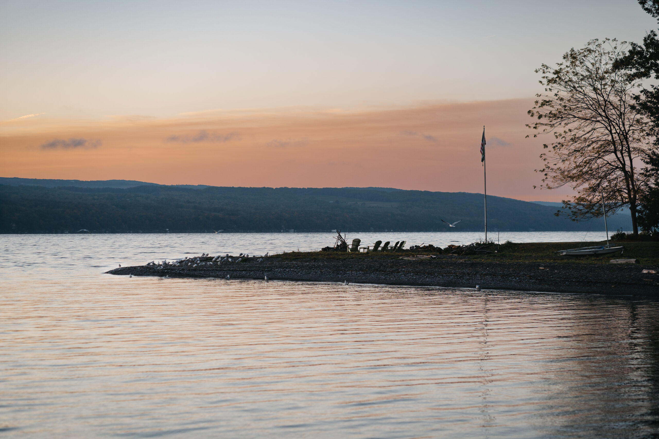 Seneca Lake sunrise elopement.