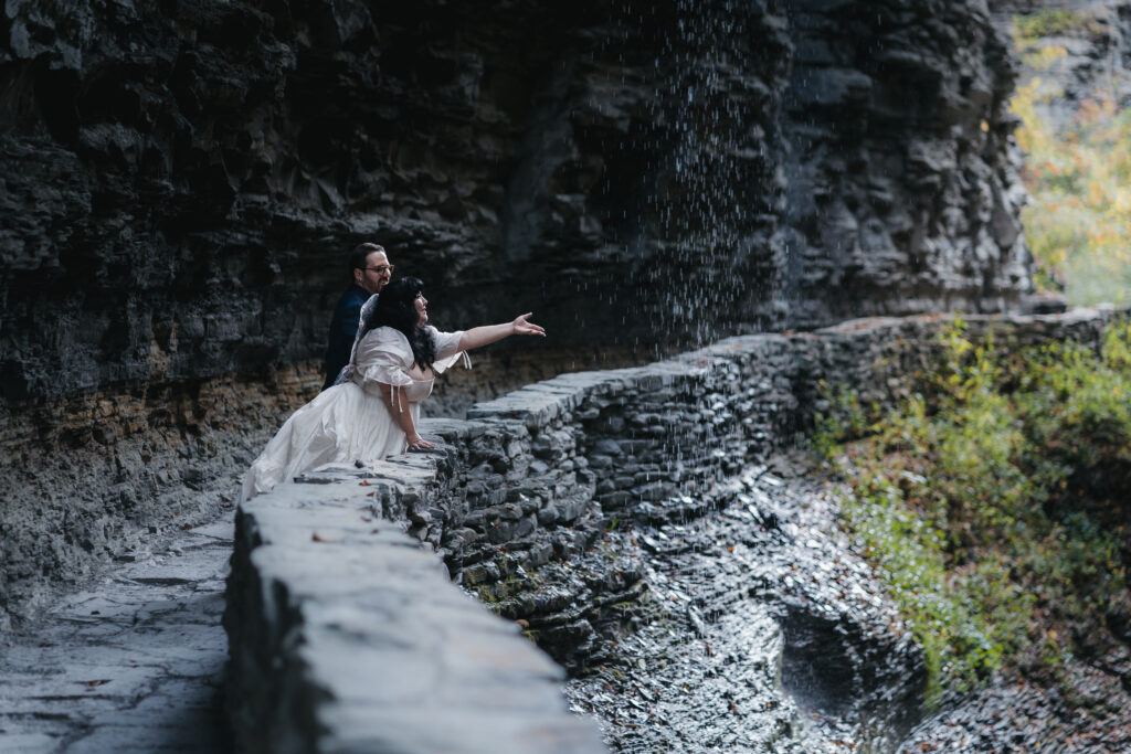 Couple enjoying their Watkins Glen Elopement.