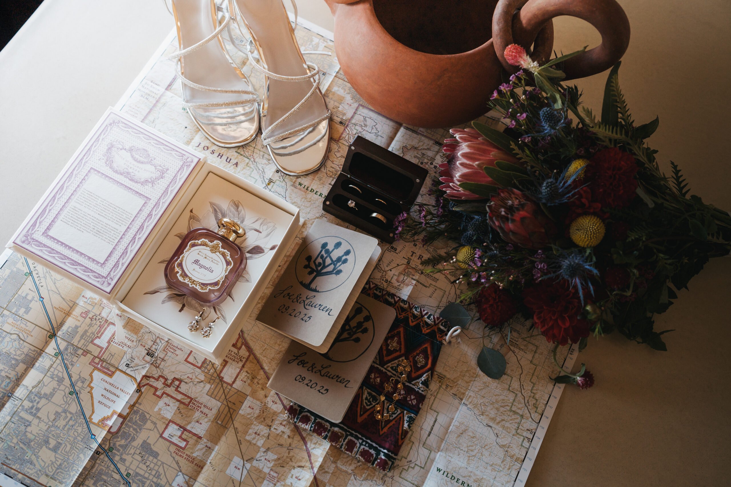 Desert Airbnb details from an intentional Joshua Tree elopement.