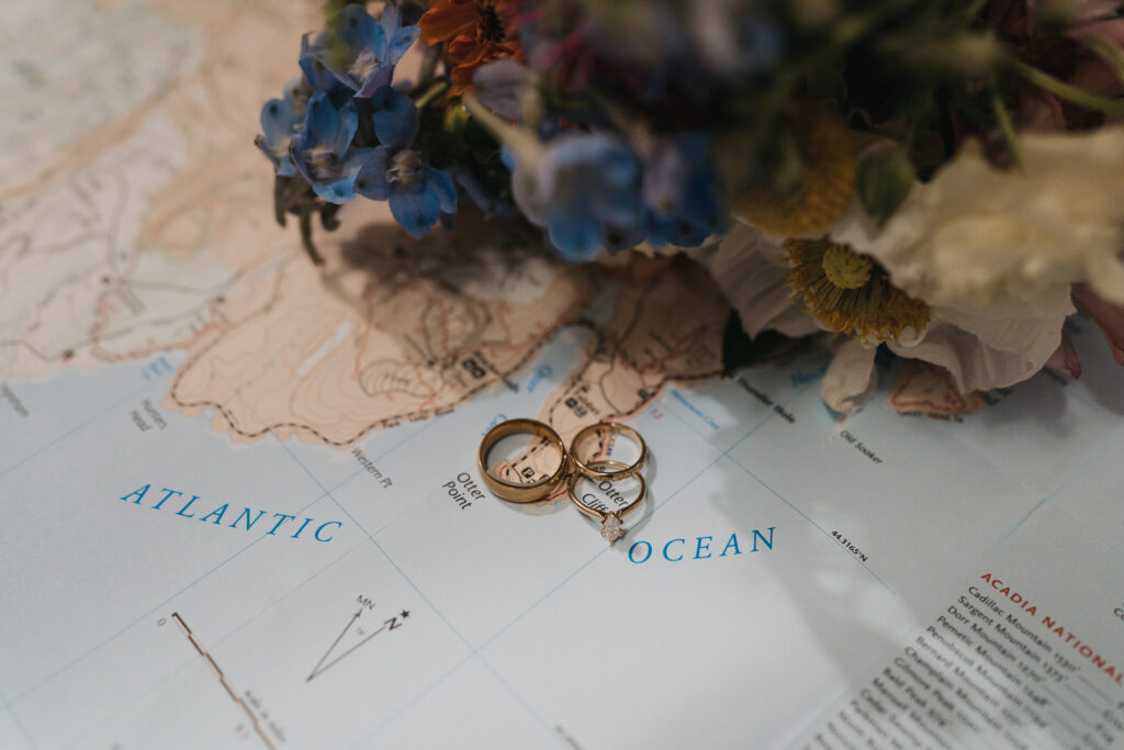 Wedding details photographed during an Acadia National Park Elopement.