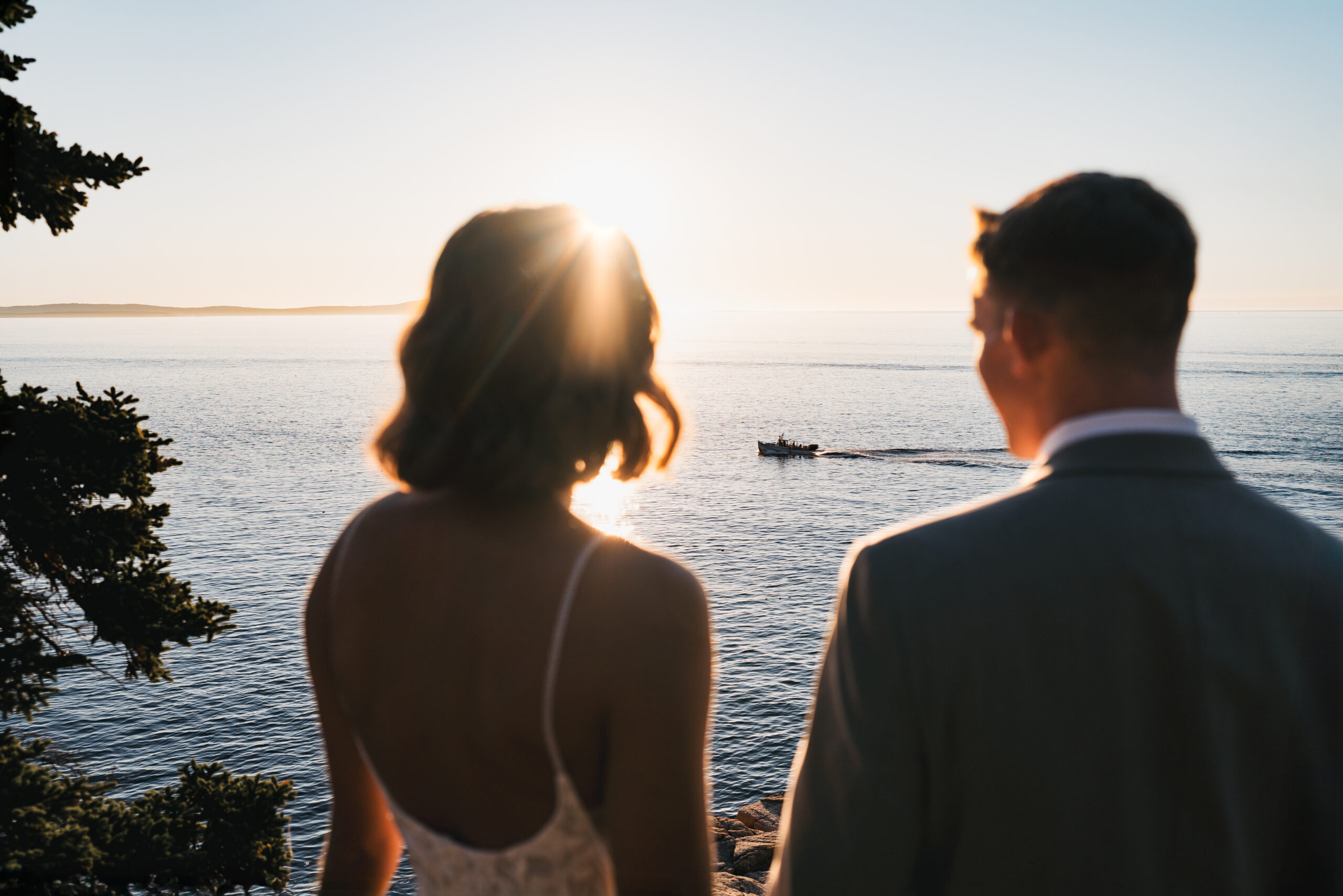 A Sunrise Acadia Elopement at Otter Cliffs.